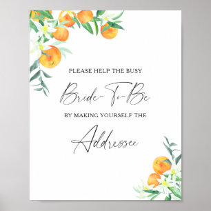 Zitrus - Hilfe für die beschäftigte Braut Adresspo Poster