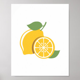 Zitrus-Limonen-Blumen-Nursery-Dekorationsposter Poster