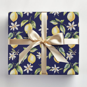 Zitrus-Limonen-Frucht-Blumen-Botanisches Muster Geschenkpapier