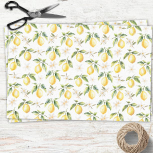 Zitrus-Limonen-Frucht-Blumen-Botanisches Muster Seidenpapier