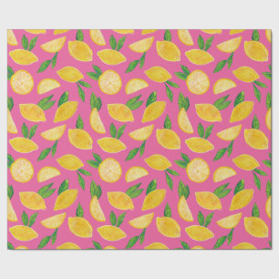 Zitrus-Limonen-Frucht rosa Muster Geschenkpapier