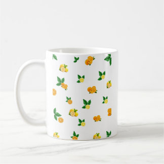 Zitrus-Limonen-Orangen-Blätter Frische Botanische Kaffeetasse