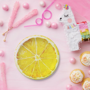 Zitrus-Limonen-Papier-Picknick-Party-Kollektion Pappteller