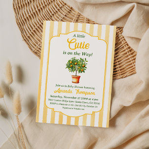 Zitrus Little Cutie Gelbe Italienische Babyparty Einladung