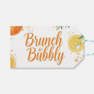 Zitrus-Mimosa-Dankes-Tags – Wasserfarbe Orange Geschenkanhänger