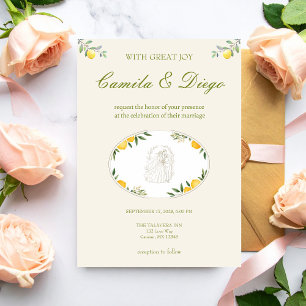 Zitrus-Oliven-Mittelmeer-Botanische-Hochzeit Einladung