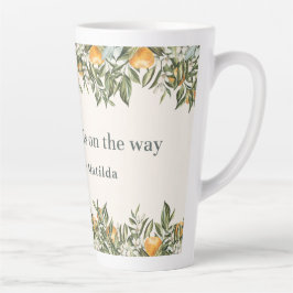 Zitrus, Orange + Blüte kleine Süsse Babydusche Milchtasse