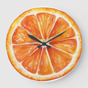 Zitrus Orange Frucht Scheibe Runde Uhr