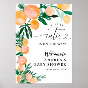 Zitrus Orange Kleiner Süßer Baby Shower 20x28inch Poster