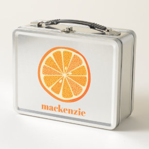 Zitrus Orange Spaß Personalisiert Metall Brotdose