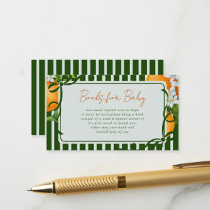 Zitrus Orangen Grüne Streifen Bücher für Baby Begleitkarte