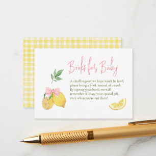 Zitrus rosa Schleife Zitrone Babyparty Begleitkarte
