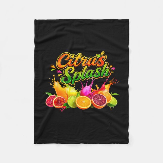 Zitrus-Splash-Sommerferien-Fruchtgrafik  Fleecedecke (Vorderseite)