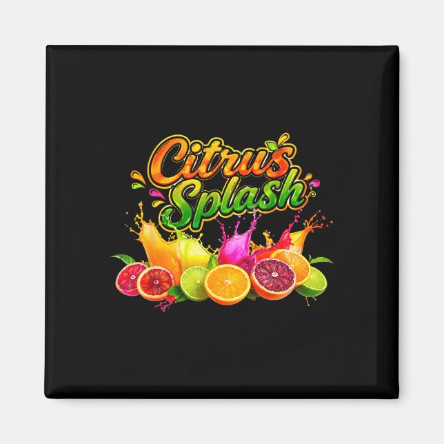 Zitrus-Splash-Sommerferien-Fruchtgrafik  Magnet (Vorne)