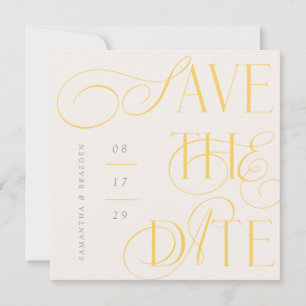 Zitrus Twist Moderne Kalligrafie Save The Date Kar Einladung