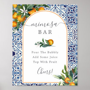 Zitrus und Fliesen Mimosa Bar Schild