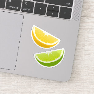 Zitrusaufkleber mit Zitronen und Limonen Scheiben Aufkleber