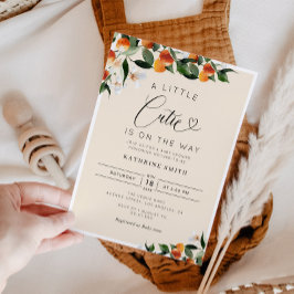 Zitrusbraun kleine Süsse Babydusche Einladung