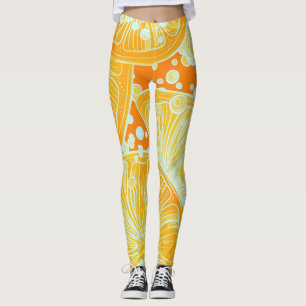 Zitruscocktail: glänzendes Wassermuster Leggings