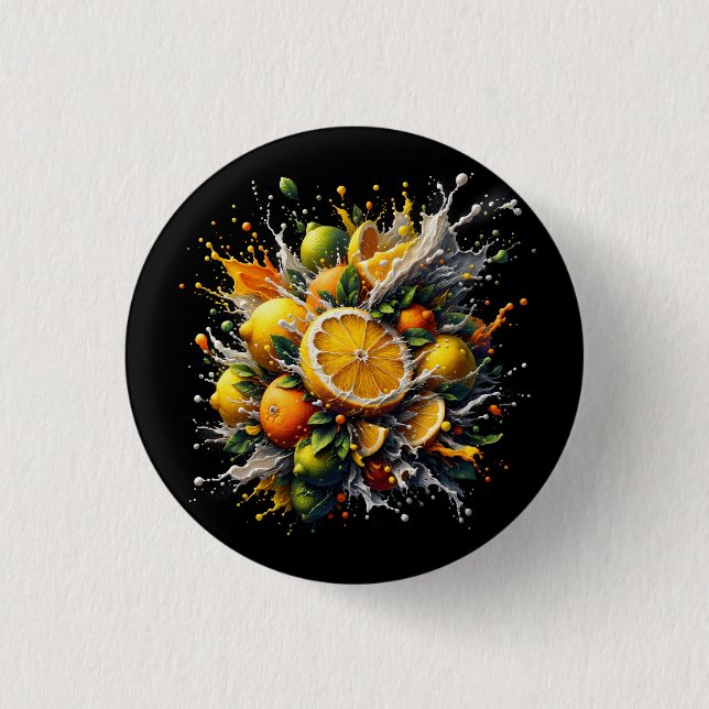 Zitrusexplosion Button (Vorderseite)