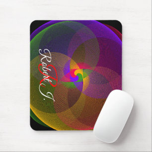 Zitrusfarbige geometrische Mauspad-Kombination Mousepad