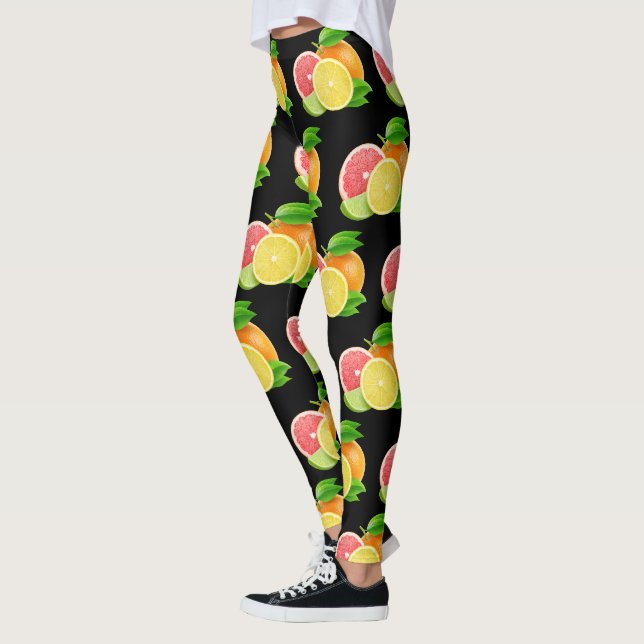 Zitrusfrucht-Entwurfs-Muster Leggings (Links)
