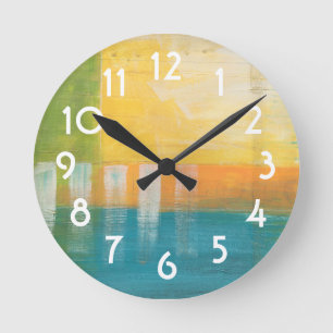 Zitrusfrucht fängt I auf Runde Wanduhr