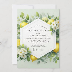Zitrusfrucht Fröhliche Botanische Hochzeit Einladung
