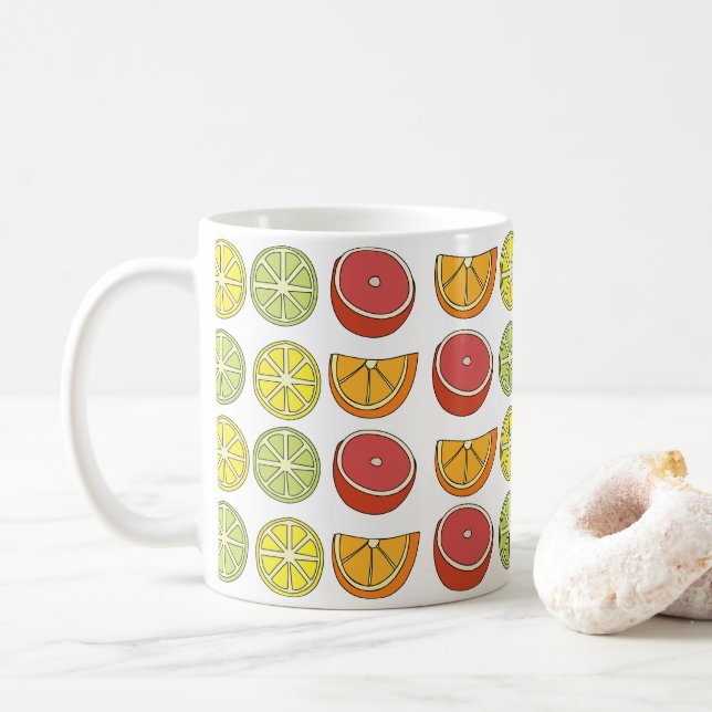 Zitrusfrucht  kaffeetasse (Mit Donut)
