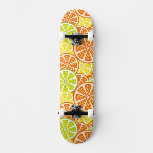 Zitrusfrucht-Muster 2 Skateboard (Vorderseite)