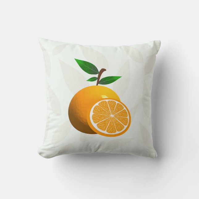 Zitrusfrucht-Orange Kissen (Vorderseite)