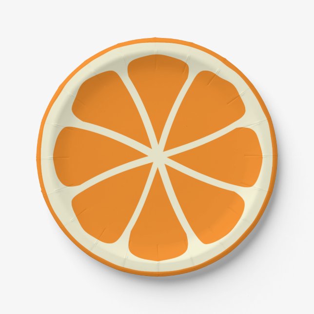 Zitrusfrucht-Party-Orange Pappteller (Vorderseite)