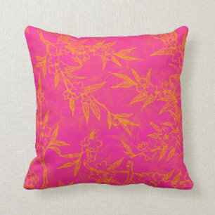 Zitrusfrucht-rosa und orange Blumen Kissen