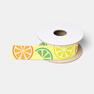Zitrusfrucht-Scheibe-Zitronen-Limones orange Band Satinband