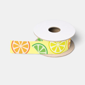 Zitrusfrucht-Scheibe-Zitronen-Limones orange Band Satinband