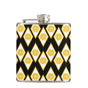 Zitrusfrucht-Scheiben im modernen Diamant-Muster Flachmann