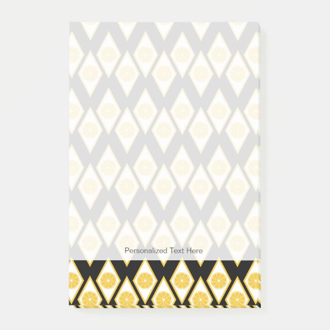Zitrusfrucht-Scheiben im modernen Diamant-Muster Post-it Klebezettel (Vorderseite)