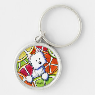 Zitrusfrucht Westie KiniArt Schlüsselanhänger