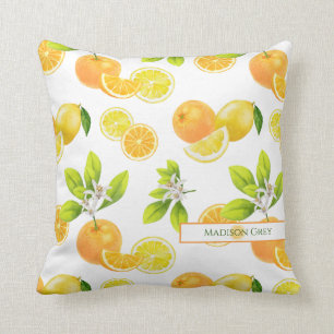 Zitrusfrüchte Art Orangen und Zitronen Patten Kissen