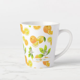 Zitrusfrüchte Art Orangen und Zitronen Patten Milchtasse