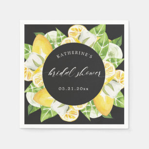Zitrusfrüchte Blume Brautparty Monogramm Serviette