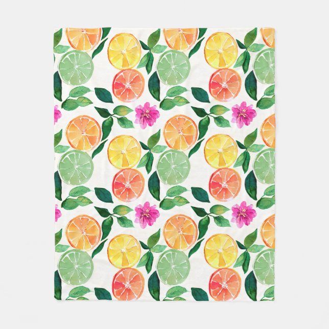 Zitrusfrüchte der botanischen Wasserfarbe Fleecedecke (Vorderseite)