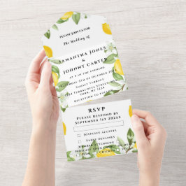 Zitrusfrüchte Exotic Garden Yellow Lemon Wedding All In One Einladung