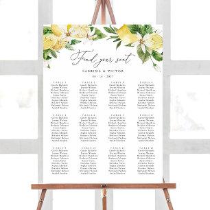 Zitrusfrüchte-Flora 12 Tabelle Hochzeitstabelle Poster
