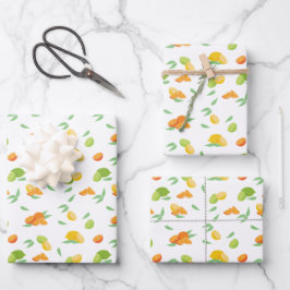 Zitrusfrüchte Geschenkpapier Set