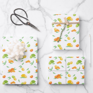 Zitrusfrüchte Geschenkpapier Set