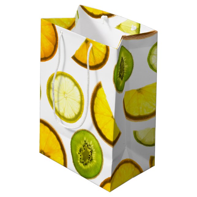 Zitrusfrüchte-Geschenktasche Mittlere Geschenktüte (Rückseite Schrägansicht)