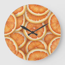 Zitrusfrüchte geschnitten Orangen Wandklemme Große Wanduhr