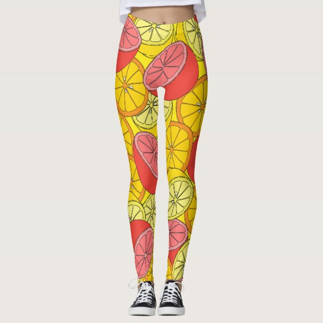 Zitrusfrüchte Helles, nahtloses Muster Leggings (Vorderseite)