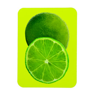Zitrusfrüchte, Hellgrüne Scheibe von Limonen Magnet